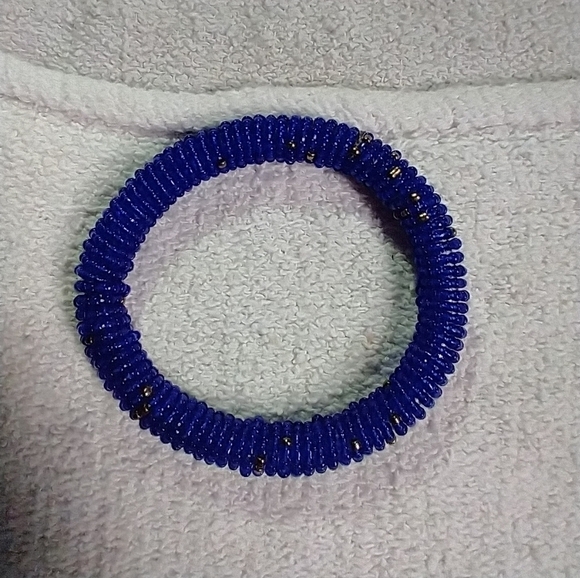 Dark blue 💙 Zulu love letter bangle bracelet tribal ethnic african - Picture 1 of 3